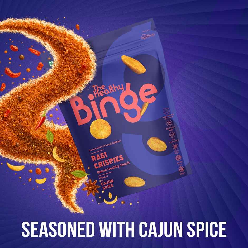 The Healthy Binge Ragi Baked Chips Cajun Spice |High Protein & Fibre