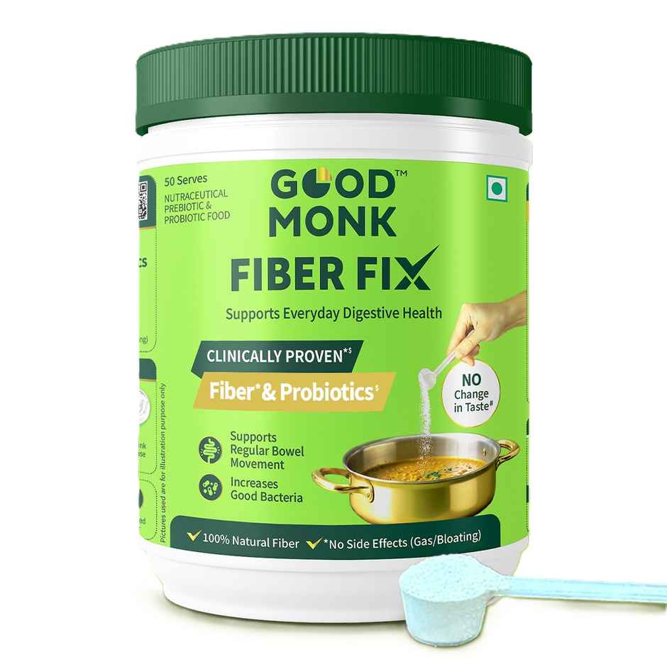 Good Monk Fiber Fix | Relieves Constipation, Bloating & Gas | Gut Health Powder | 50 Servings