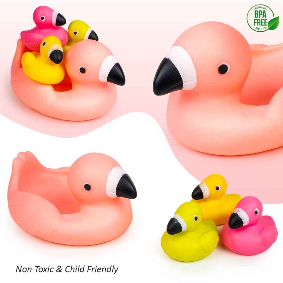 Ratna's Squeezy Bath Buddies Flamingo 3 Pcs | Assorted