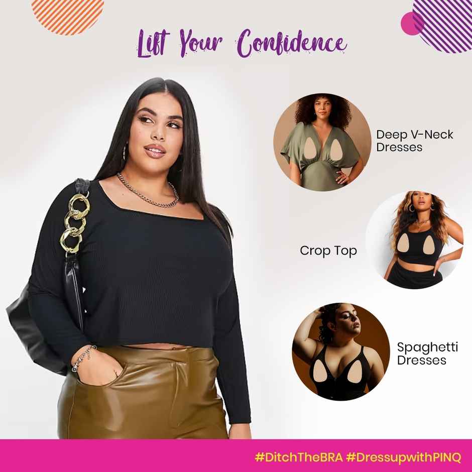 PINQ POLKA Breast X Nipple Pasties - Nude | Large