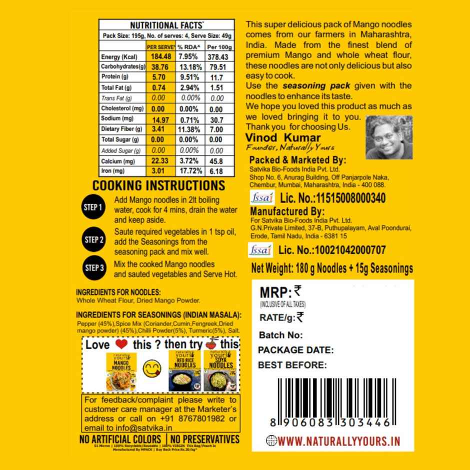 Naturally Yours Mango Noodles