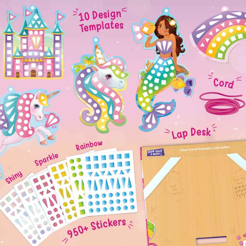 Imagimake Mosaic Kit | Princess & Unicorn | Mirror Art Toy | Magical Creative Gift