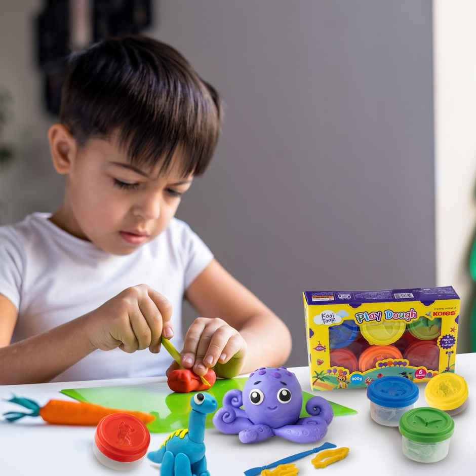 Kores Play Dough | 6 Shades | 5 Moulds | Creative Fun