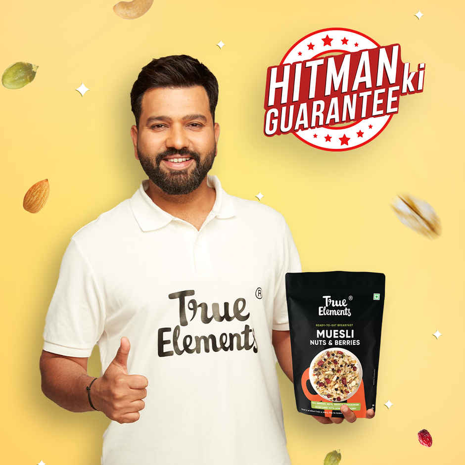 True Elements Crunchy Nut & Berry Muesli With Almonds & Cranberries - Crunchy Muesli Nuts Delight