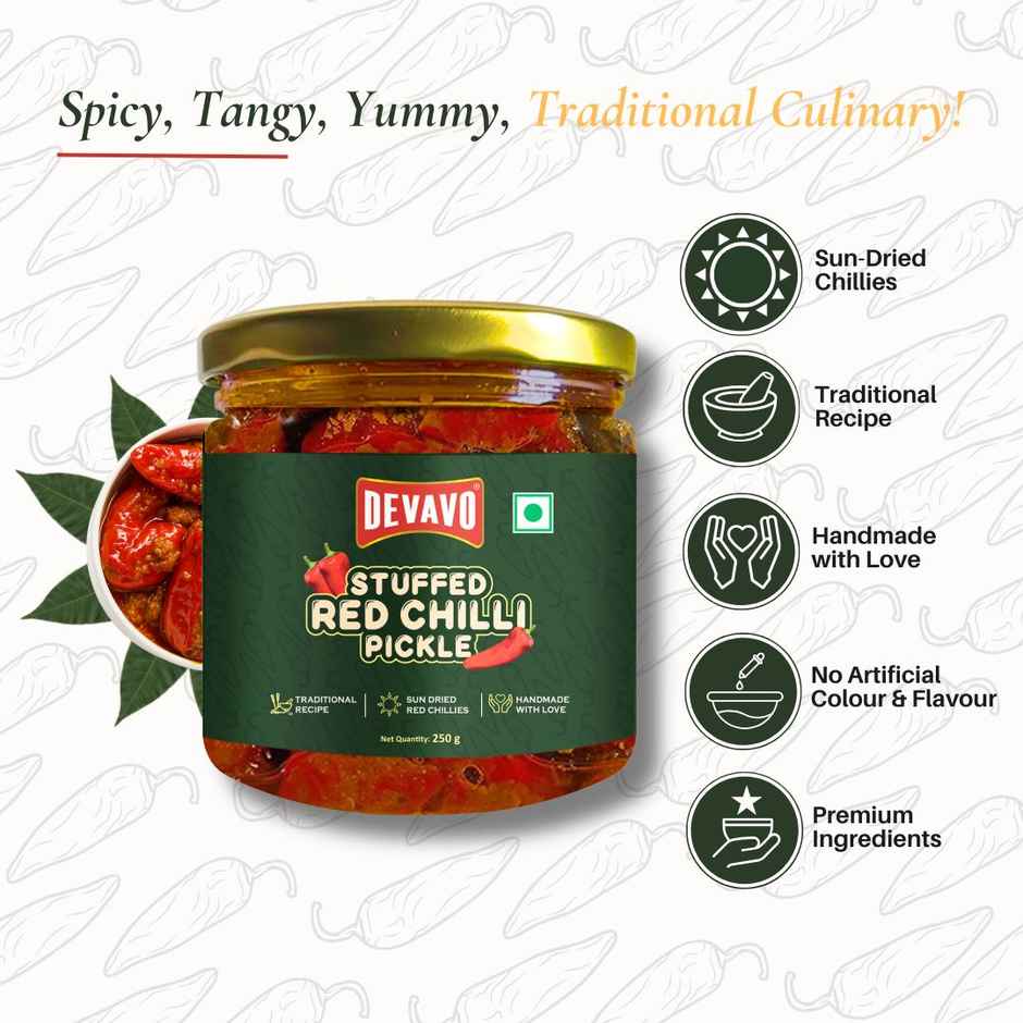 Devavo Stuffed Red Chilli Pickle