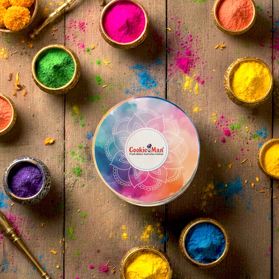 Cookie Man Celebration Festive Gift Tin | Paan & Thandai Cookies Assortment