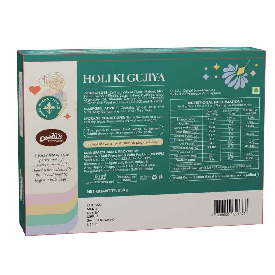 Coconut Dryfruit  Gujiya - By Daadi's Combo