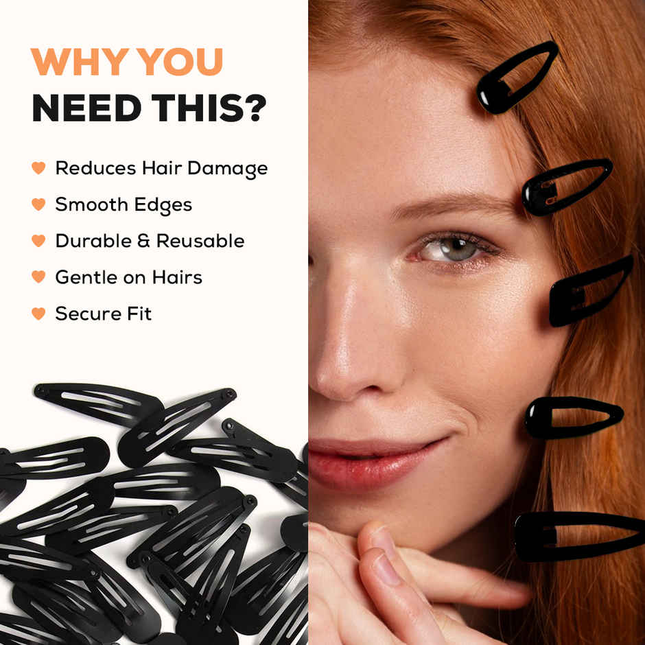 Multibrite Tic Tac Hair Clips Combo | Black