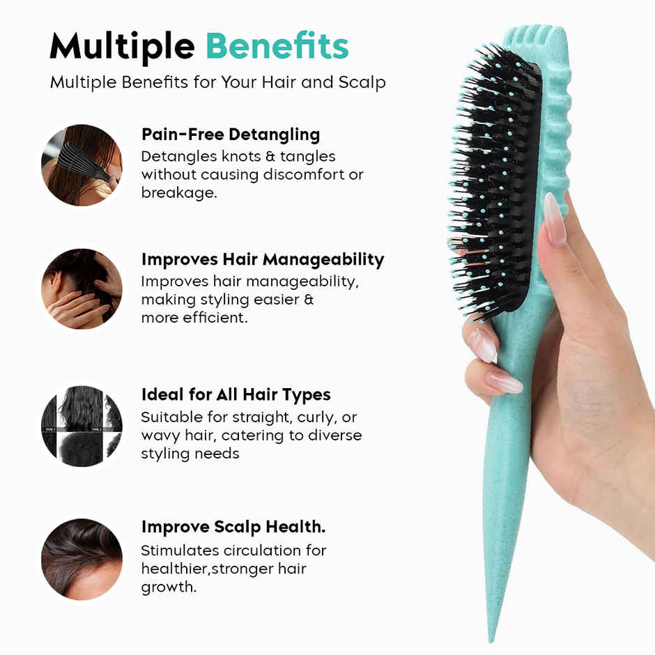 Gleva Curl Defining Hair Brush | Light Blue