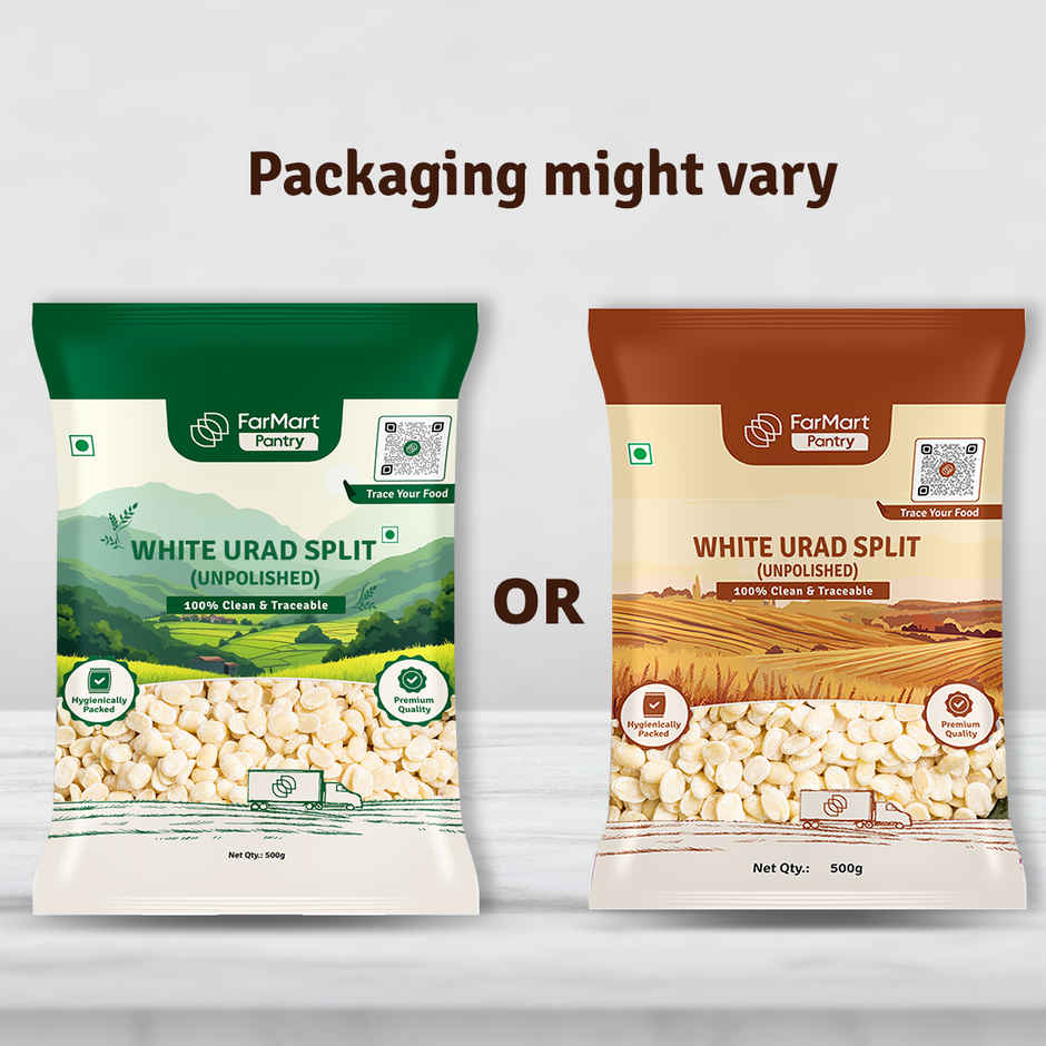 FarMart Pantry White Urad Split | Unpolished Urad Dhuli