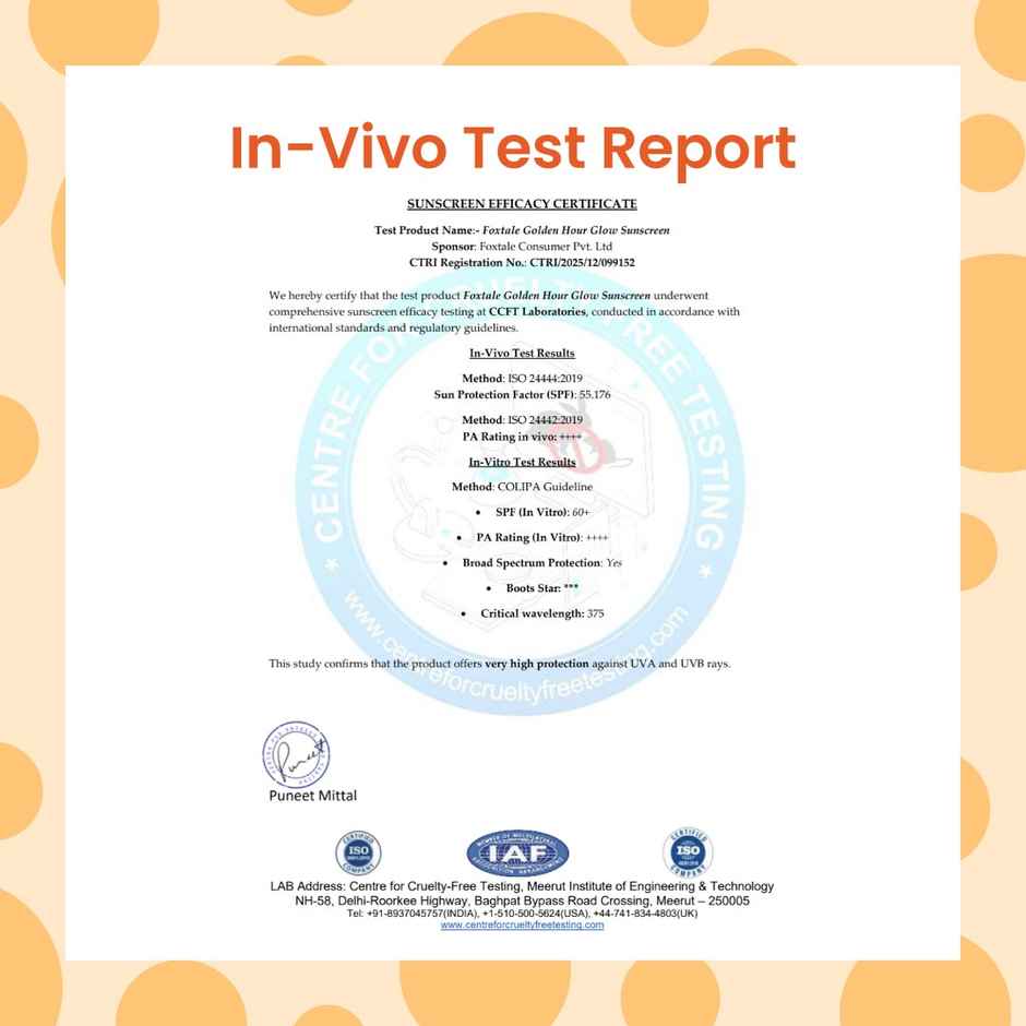 Foxtale Glow Sunscreen SPF50 PA++++ In-Vivo Tested