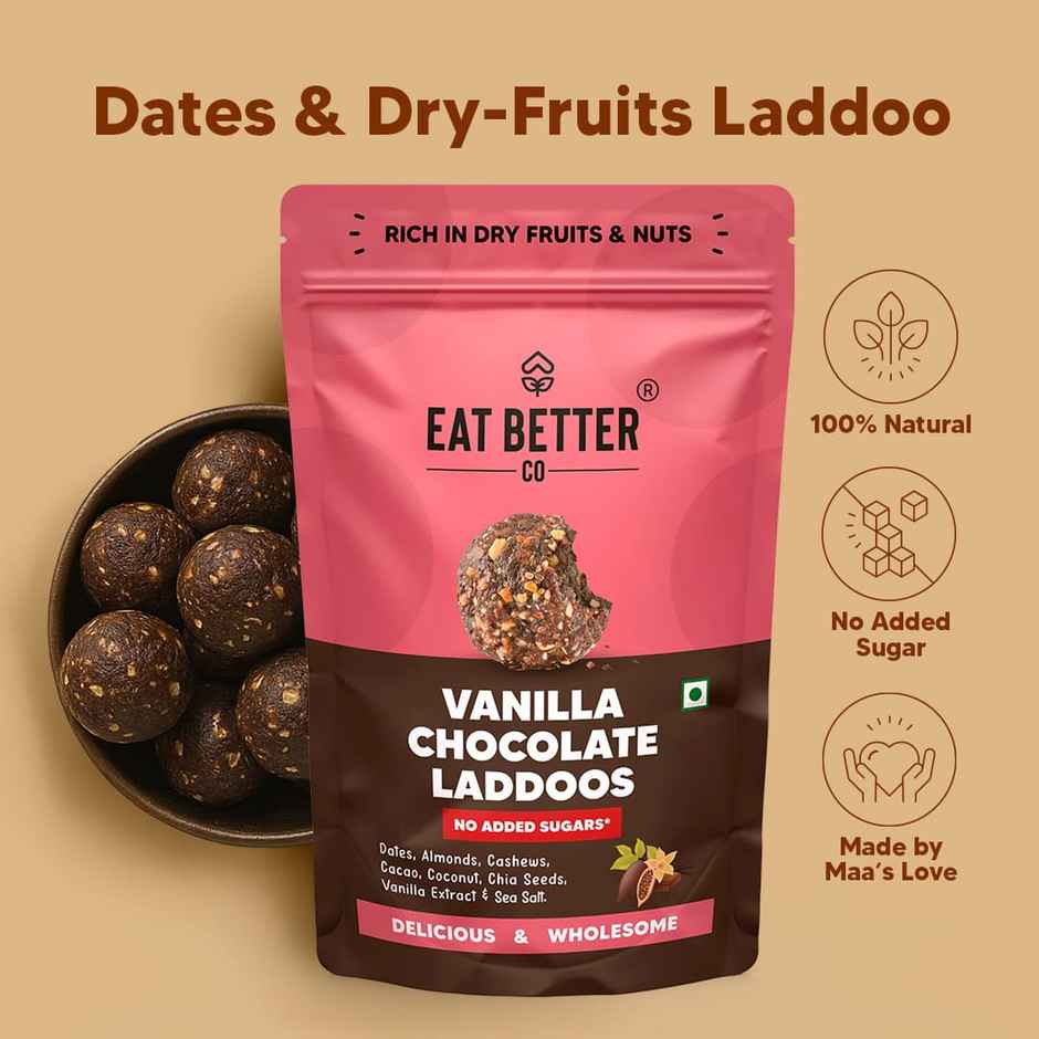 Eat Better Co - Vanilla & Chocolate Ladoos - No Added Sugar - High Protein, Natural Combo