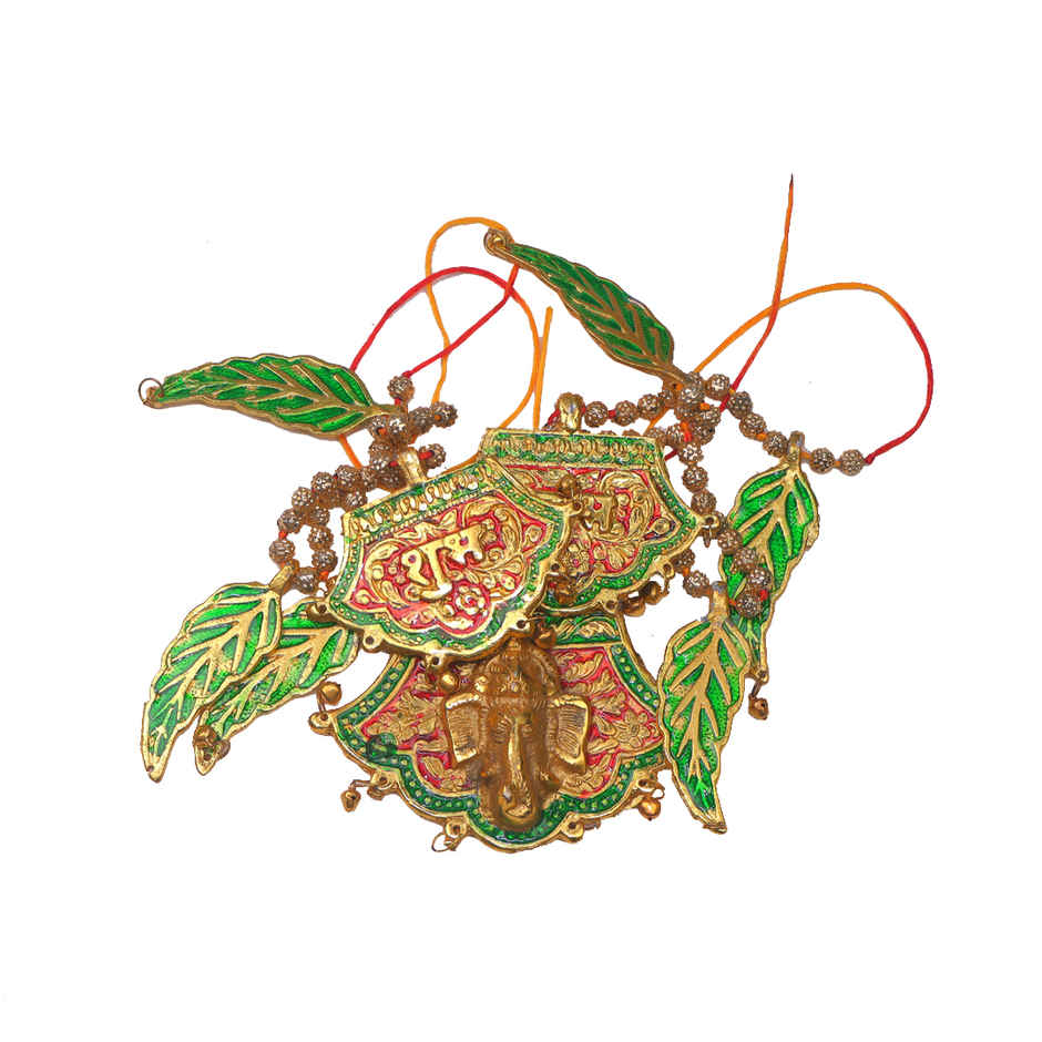 Pankhi Ganesh Farsa Bandarwan Shubh Laabh Toran | Gold & Green | Devnidhii