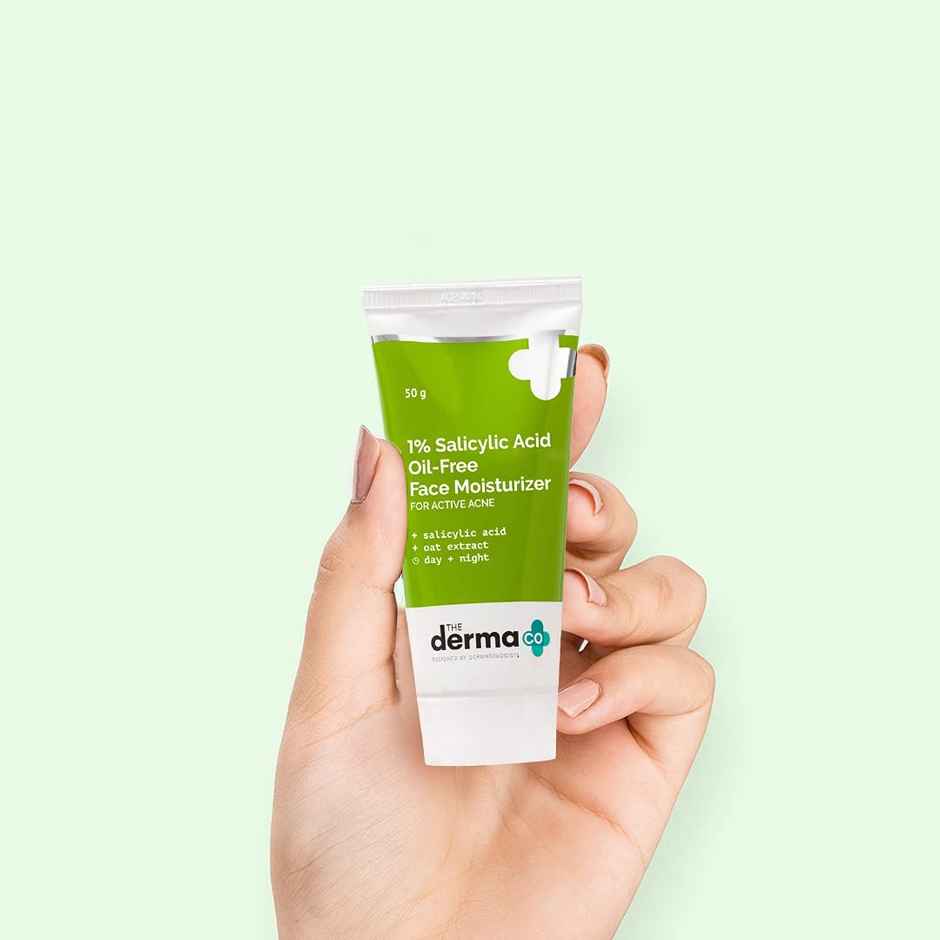 The Derma Co 1% Salicylic Acid Oil-free Moisturizer for Face With Oat Extract For Active Acne