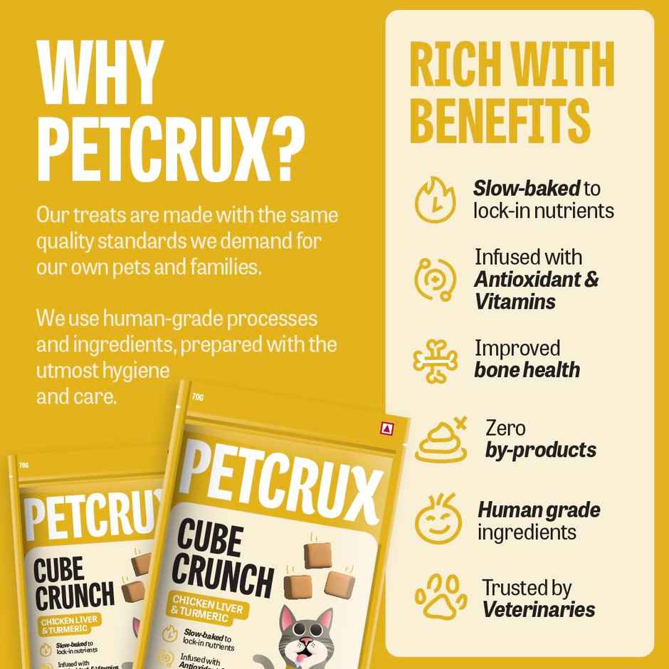 Petcrux Chicken Liver Bits With Turmeric Cat Treats