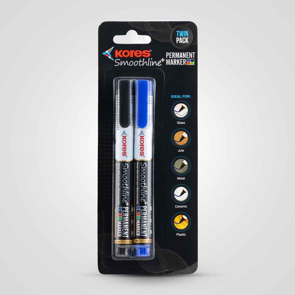 Kores Smoothline Plus Permanent Marker | Set of 2