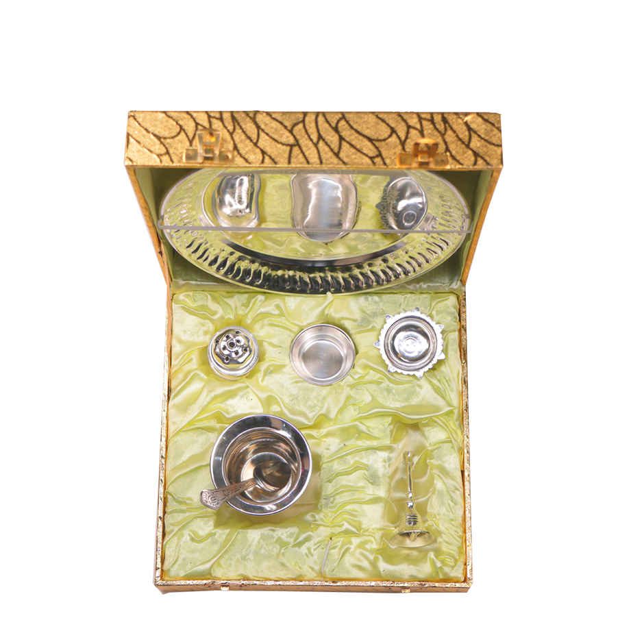 Pooja Thali Set | German Silver | Devnidhi