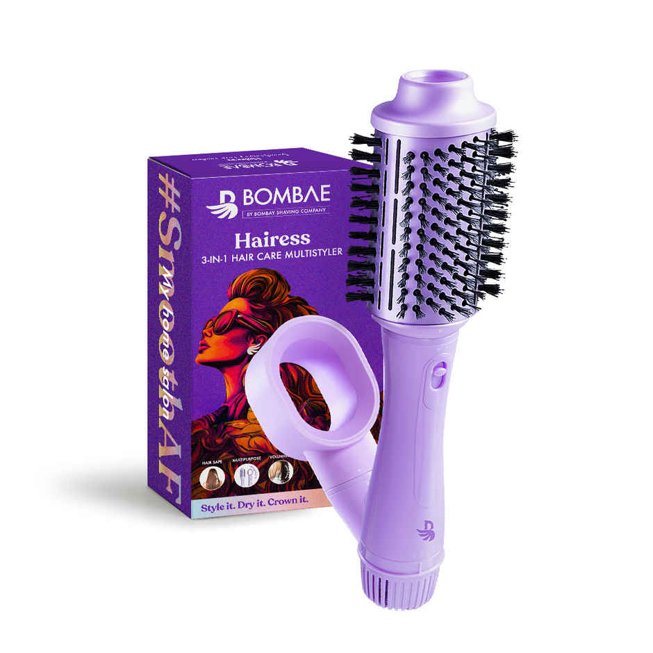 BSC Bombae Hairess Ionic 3-In-1 Hot Air Brush Hair Dryer | Volumizer & Straightener