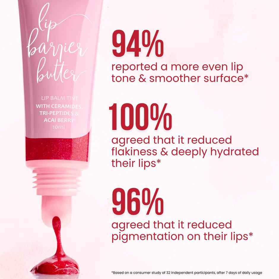 Lip Barrier Butter Balm Brightens Hydrates Dry Pigmented Lips - Cherry Frost