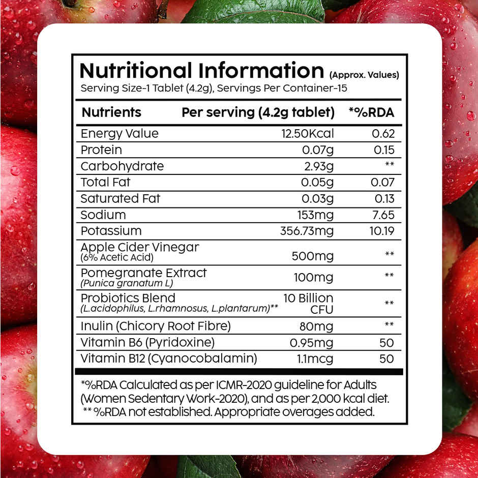 Plix Probiotic Apple Cider Vinegar Effervescent with 10bn CFU for Digestion, Gut Health & Metabolism - Pack Of 1