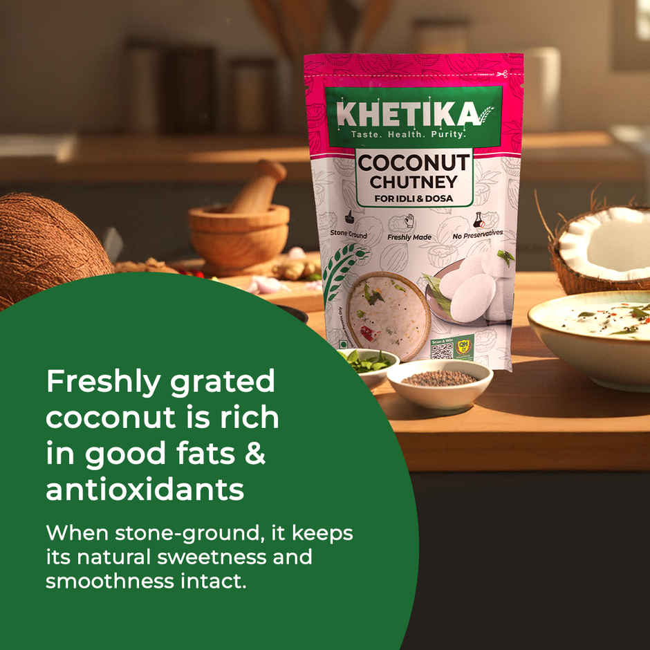 Khetika Fresh Idli Dosa Batter (1kg) & Khetika Coconut Chutney (120g) Combo