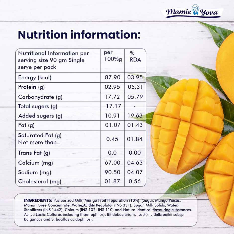 Mamie Yova Deliciously French Fruit Yogurt- Mango