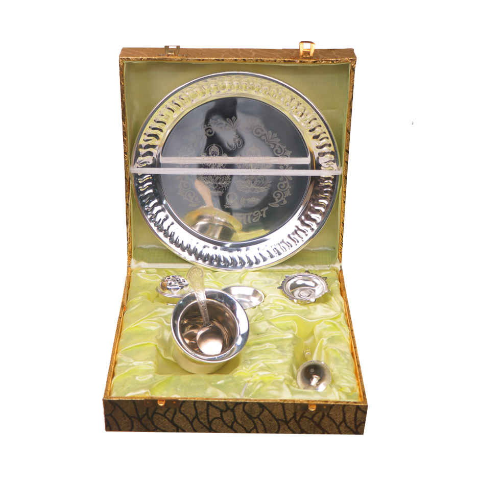 Pooja Thali Set | German Silver | Devnidhi