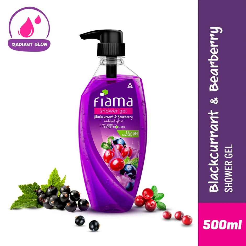Fiama Body Wash Shower Gel Blackcurrant & Bearberry, with Skin Conditioners for Radiant Skin