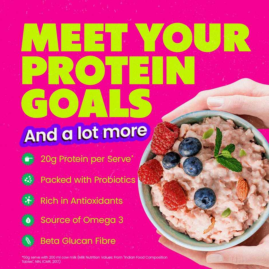 Yogabar 23 g High Protein Oats | Fruits, Nuts and Seeds | No Refined Sugar | Contains Whey