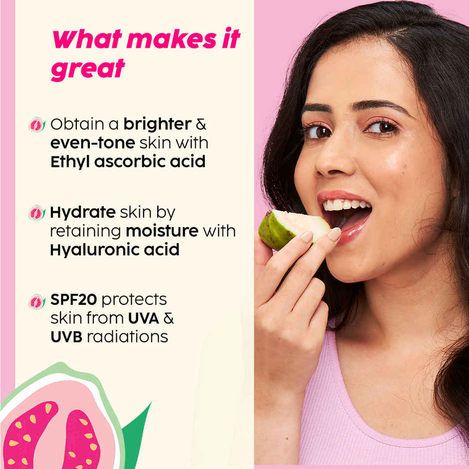 Plix Guava Glow Smoothie Moisturizer For Brighter Skin With Vitamin C & ALA, Promotes Hydration