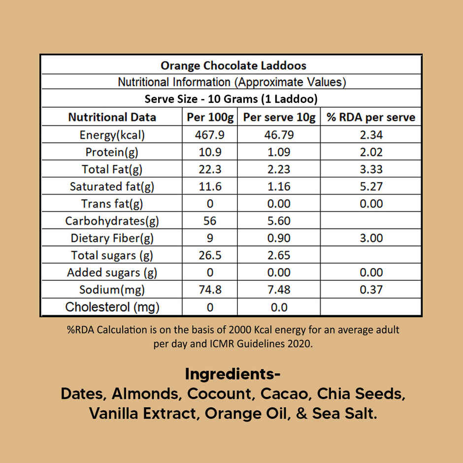 Eat Better Co Orange & Chocolate Laddoos | No Added Sugar | High Protein, Truly Natural