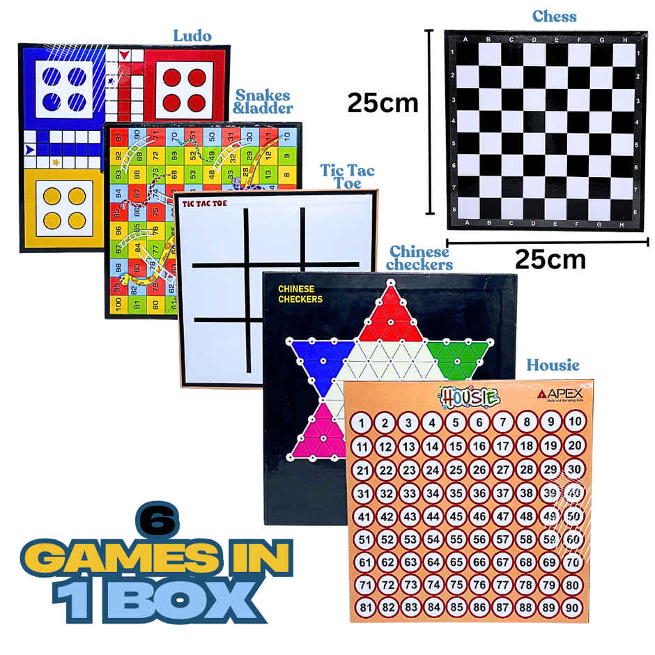 Apex 6 in 1 Premium Board Games | 4+ Years