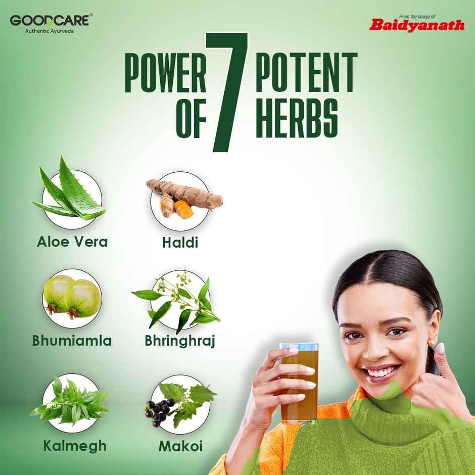 Goodcare Liv Good Juice Power Of 7 Ayurvedic Herbs Helps Detoxify Liver & Strengthens Liver Tissue