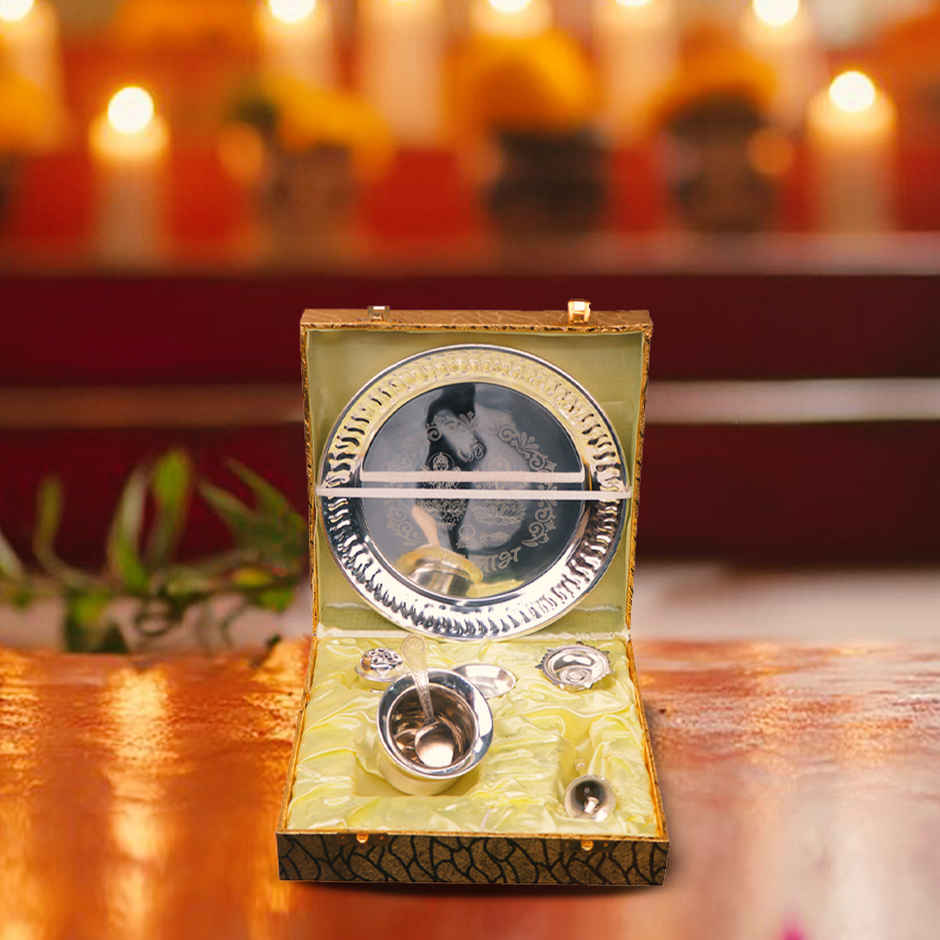 Pooja Thali Set | German Silver | Devnidhi