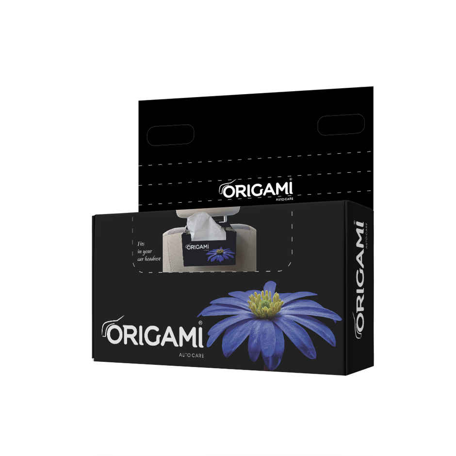 Origami 2 Ply Car Tissue Box Soft & Absorbent Fits Perfectly in Headrest - 100 Pulls