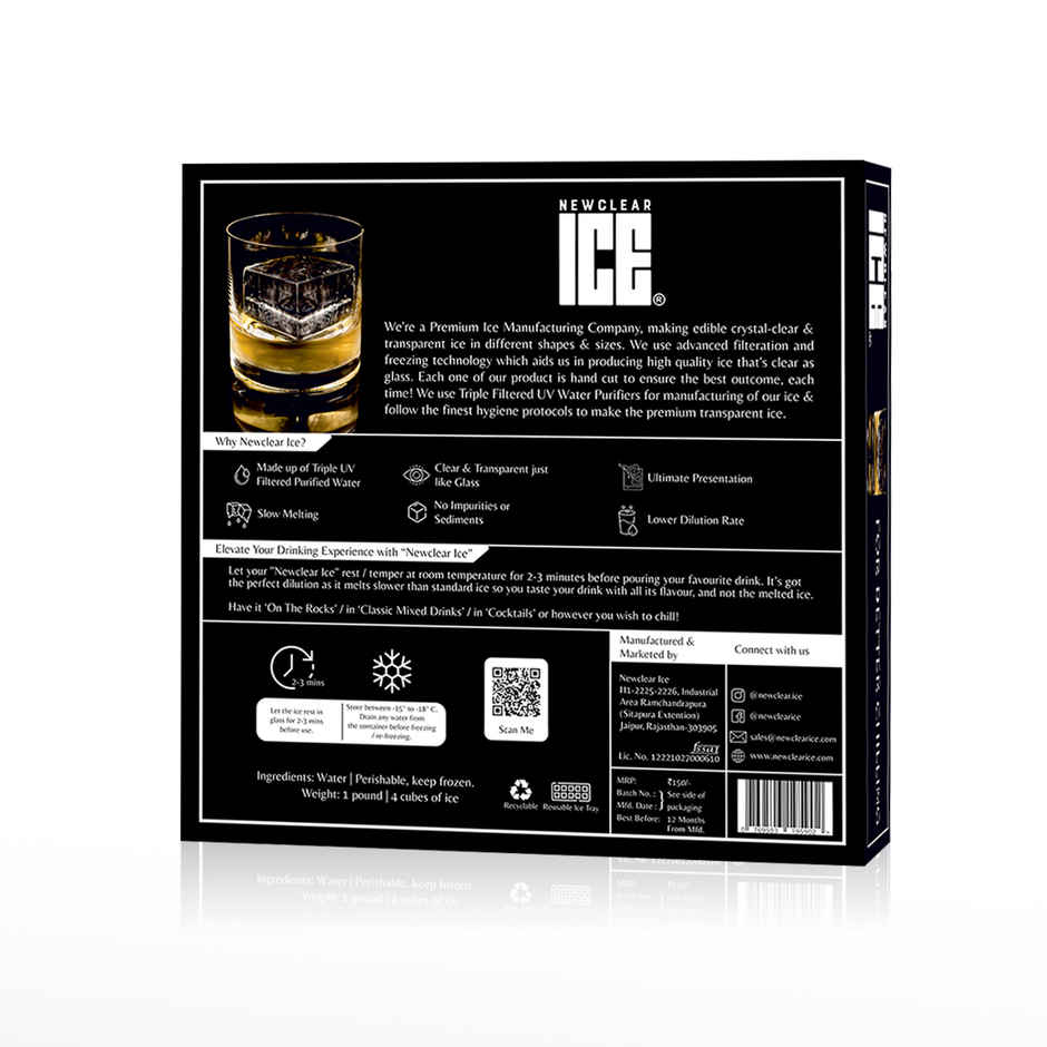 New Clear Ice Gold Crystal King Ice Cube