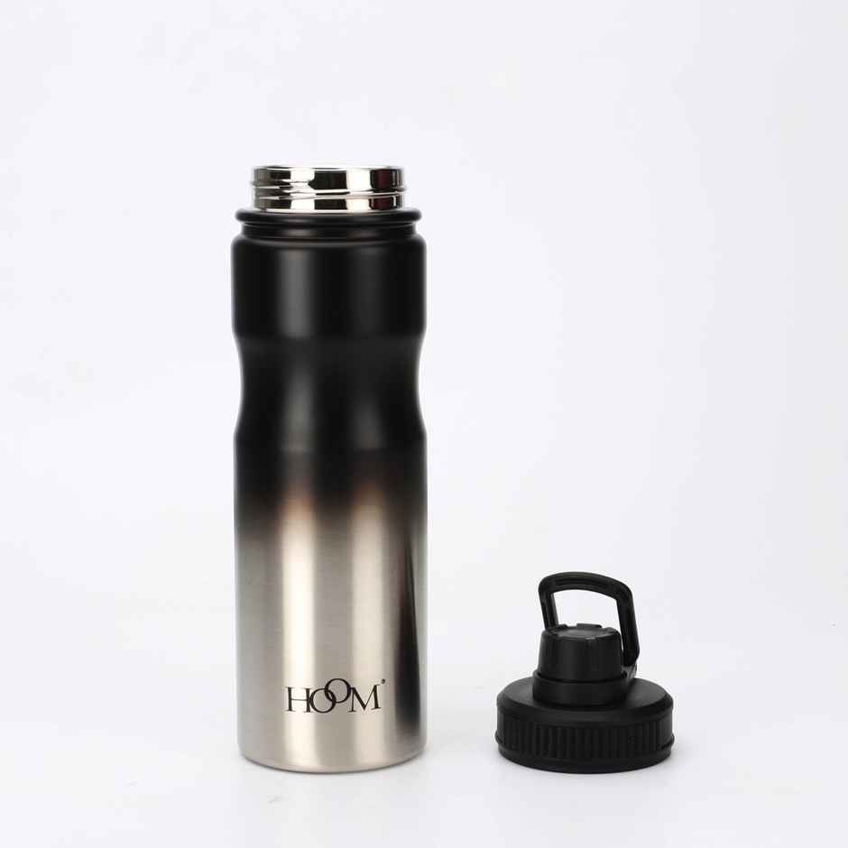 Hoom Gradient Colour Effect Vacuum Stainless Sports Water Bottle | HMNSSB 053 | Black | 600 ml