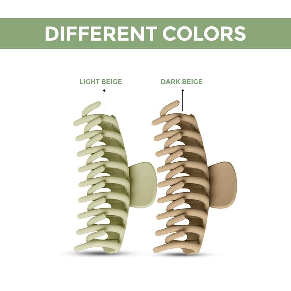 Prolume Cylindrical Claw Clips Hair Accessories For Women/Girl | Light Beige | Dark Beige