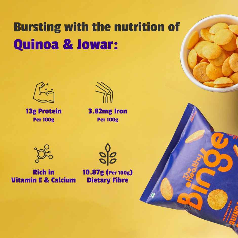 The Healthy Binge Quinoa Baked Chips Smokey Bbq |High Protein And Fibre