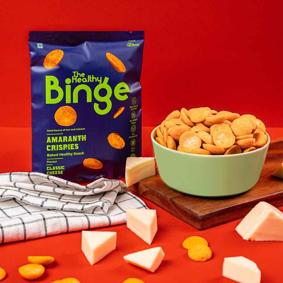 The Healthy Binge Millet Baked Chips- Classic Cheese- Protein Rich