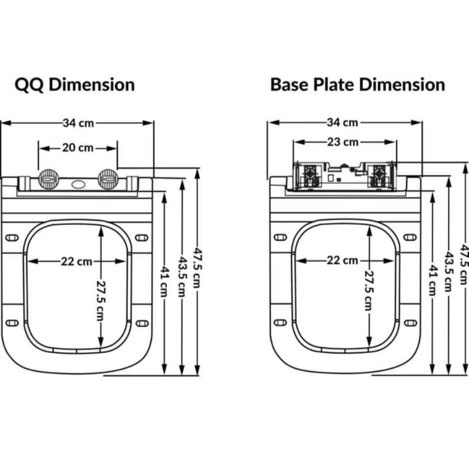 Clayplus 743 - Polypropylene Soft Close Slim Hydraulic Toilet Seat Cover