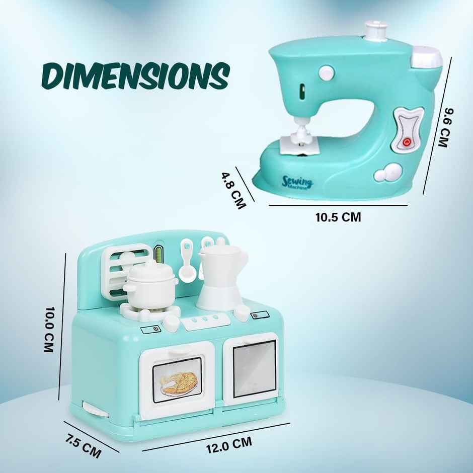 Anz Toy Green Oven & Sewing Machine