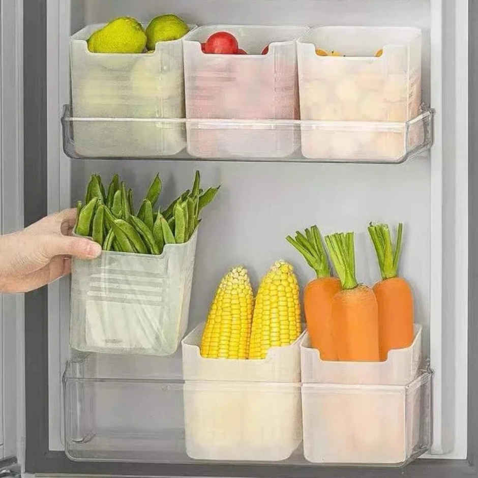 ReeQ Premium Fridge Storage Containers | Clear Plastic, Stackable & Durable - 1 L