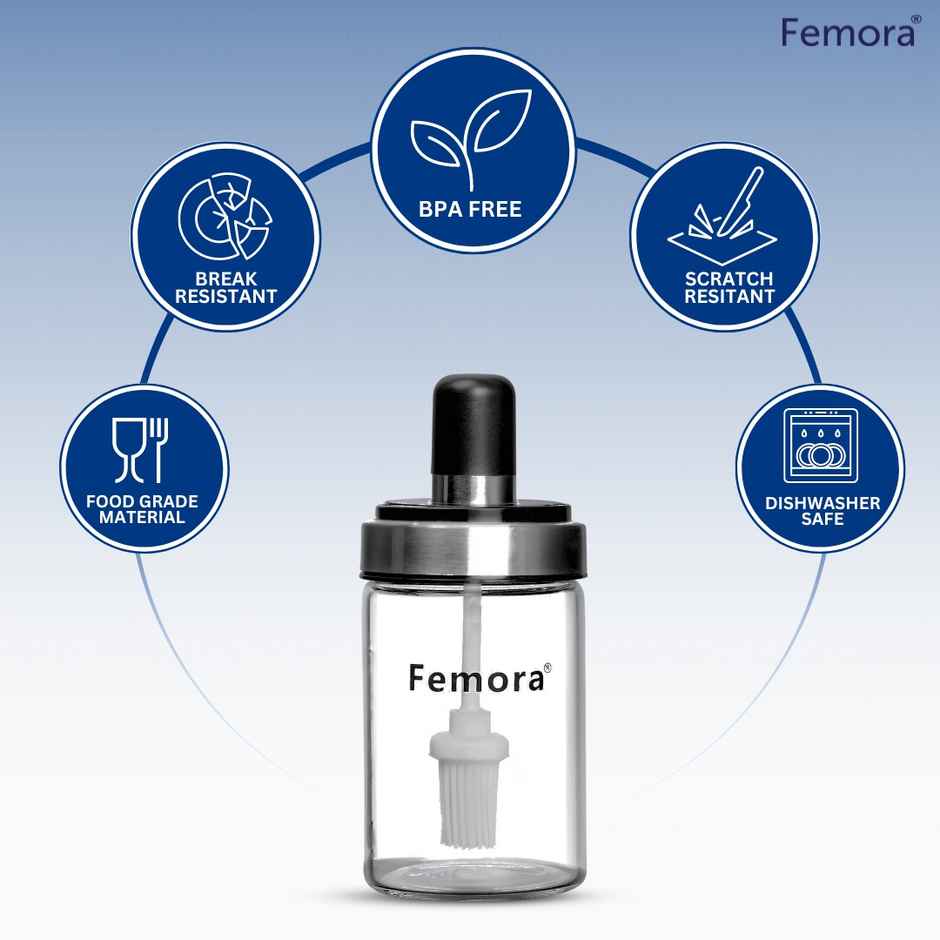 Femora Ghee Oil Mini Silicone Brush Bottle Jar 250 ml 1 Pc