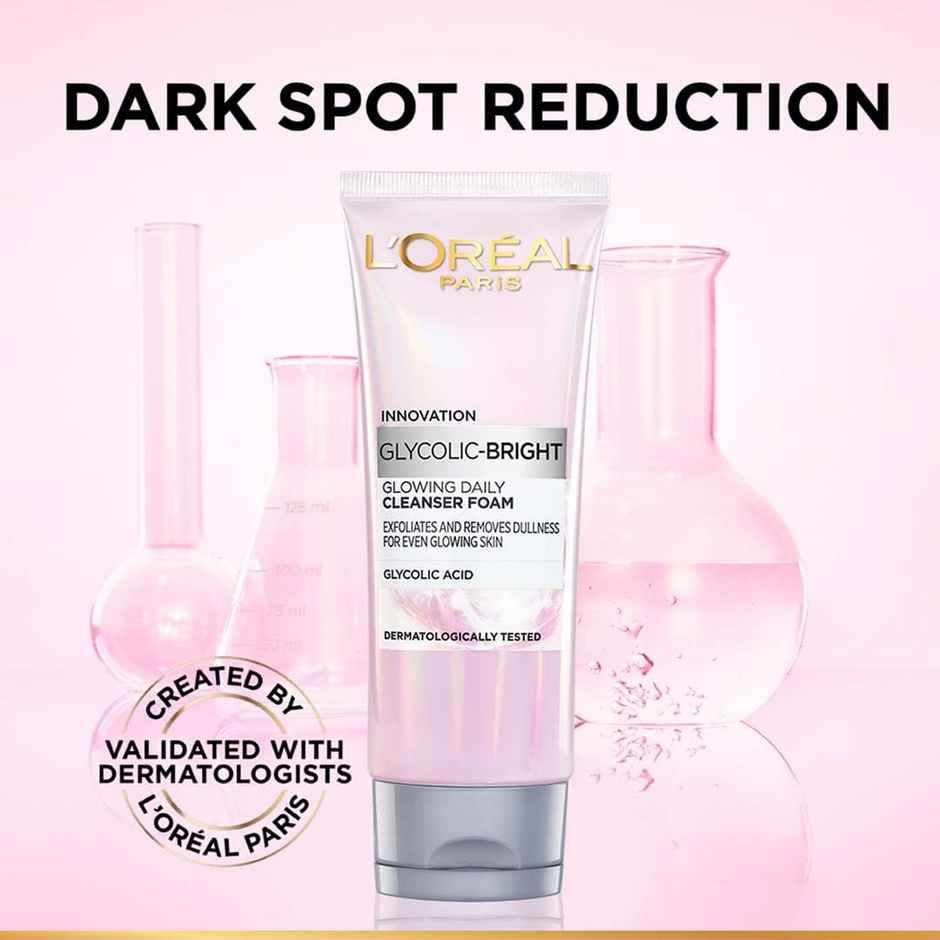L'Oreal Paris Glycolic Acid Bright Daily Foaming Face Cleanser - Daily Glowing