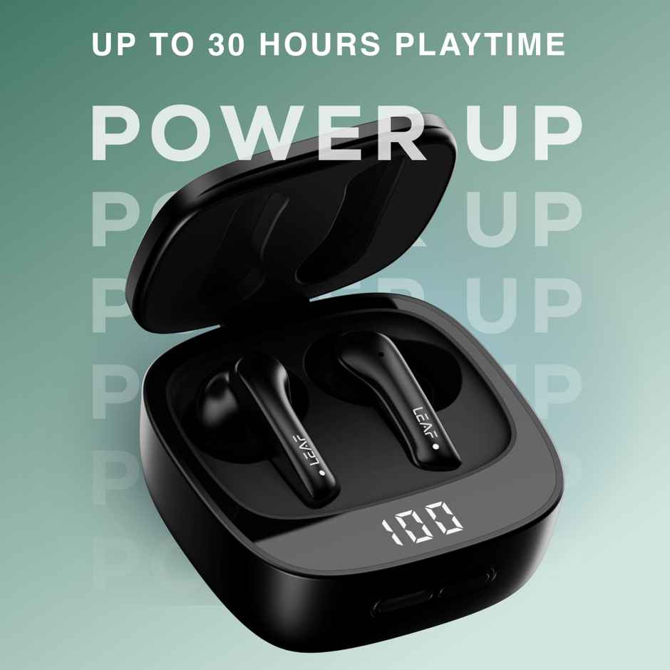 Leaf Buds X614 True Wireless ANC Earbuds With Ai Sound App, 30H Playtime, BTv5.3, Carbon Black