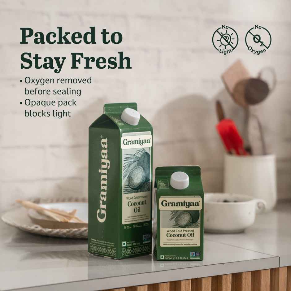 Gramiyaa Coconut Wood Cold Pressed Oil (Nariyal Oil)