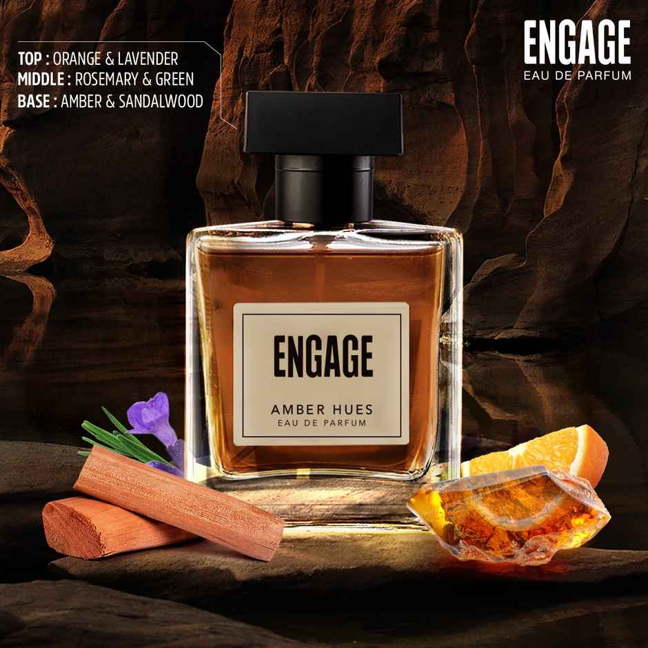 Engage Amber Hues Perfume For Men, Ambery & Warm Scent