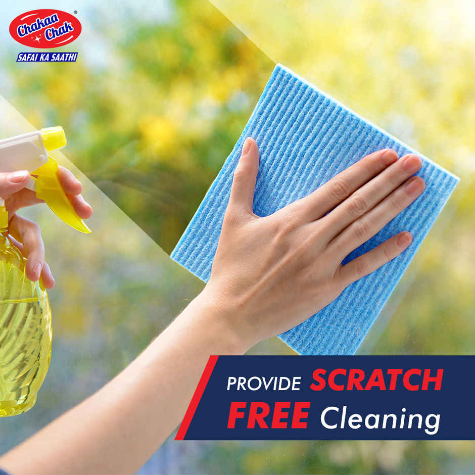 Chakaachak Sponge Wipes Resusable Kitchen Cleaning Cellulose Sponge- Easy to use & Multi- color Pack of 3