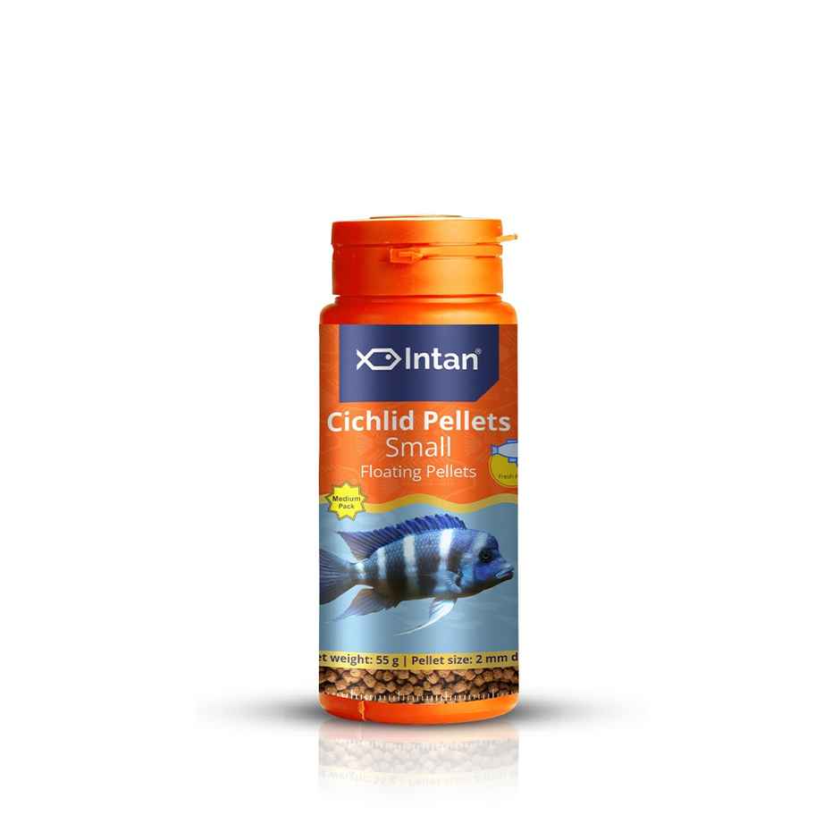 Intan Cichlid Pellets - Fish FOOD for all varieties of Small - Big Cichlids - Small Floating